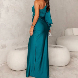 Abendkleid für Damen - Elegantes langes One-Shoulder-Ballkleid für Hochzeiten