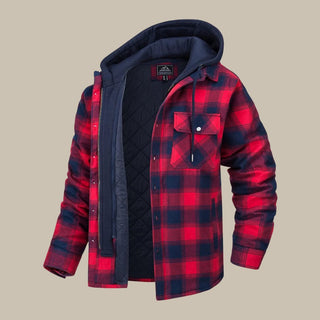 Hemdjacken für Herren - Moderne Karo Übergangsjacke mit Kapuze