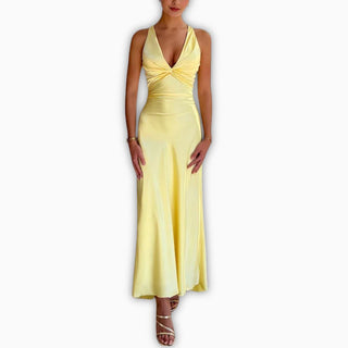 Abendkleid für Damen - Luftiges Maxikleid mit V-Ausschnitt für Sommer