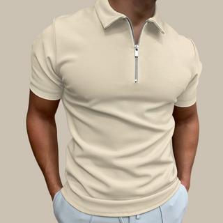 Poloshirt für Herren - Modisches Herren-Poloshirt mit Reißverschluss und kurzen Ärmeln