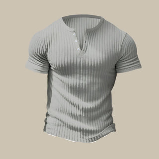Ganti Monaco T-Shirt | Casual gestricktes T-Shirt mit V-Ausschnitt und Knöpfen für Herren