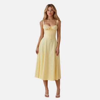 Sommerkleid für Damen - Elegantes langes Brautjungfernkleid mit Korsage