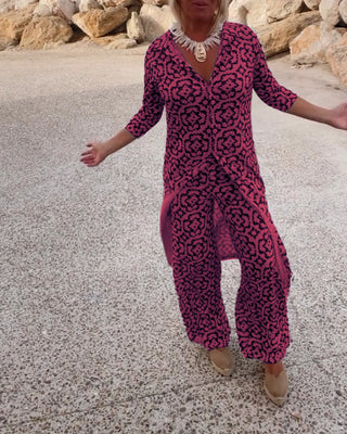 Zweiteiler für Damen – Luftiges Set aus Bluse und Hose für den Sommer