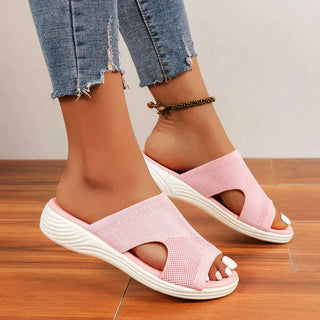 Pantoletten für Damen - Stilvolle Keilsandalen mit Fußbett für Sommer