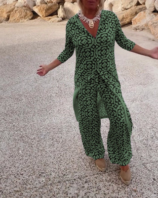 Zweiteiler für Damen – Luftiges Set aus Bluse und Hose für den Sommer