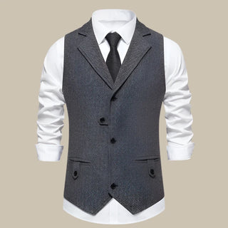 Ganti Oxford Trachtenwesten | Casual Chic Vintage ärmelloses Tweed-Gilet mit Taschen für Herren