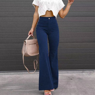 Flared Cordhose - Elegante Palazzohose mit hoher Taille für Damen