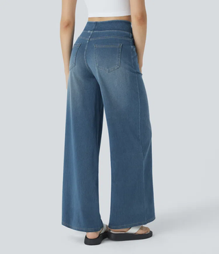 ActiveFit Jeans - Weite Bundfaltenhose mit Bauch-Weg Effekt