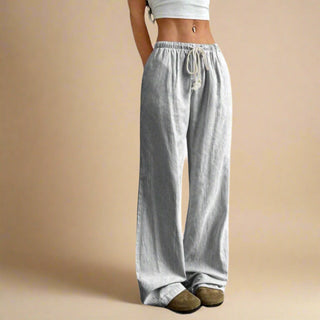 Cordhose für Damen - Gestreifte Loungehose mit Kordelzug für Sommer