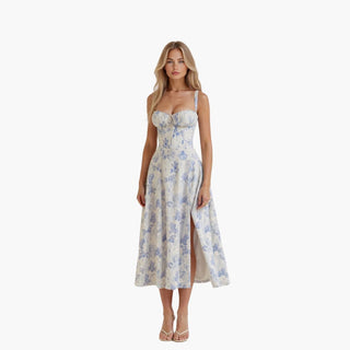 Sommerkleid für Damen - Elegantes langes Brautjungfernkleid mit Korsage
