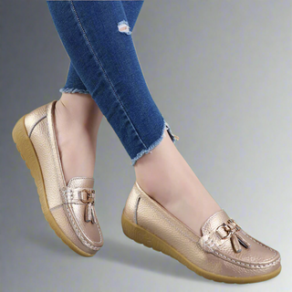 Halbschuhe für Damen - Bequeme Mokassins mit Komfort-Fußbett für Sommer