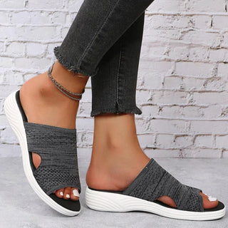 Pantoletten für Damen - Stilvolle Keilsandalen mit Fußbett für Sommer