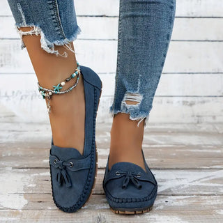 Halbschuhe für Damen - Bequeme Mokassins mit Fußbett für Sommer