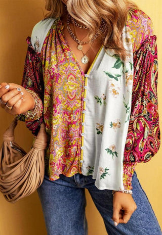 Bluse für Damen - Oversized-Bluse im Boho-Style