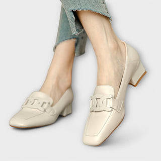 Halbschuhe für Damen - Elegante Loafers mit Absatz für Sommer