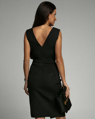 Abendkleid für Damen | Elegantes Cocktailkleid mit Wickeloptik