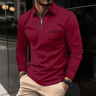 Premium Langarm Poloshirt für Herren