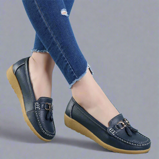 Halbschuhe für Damen - Bequeme Mokassins mit Komfort-Fußbett für Sommer