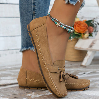 Halbschuhe für Damen - Bequeme Mokassins mit Fußbett für Sommer