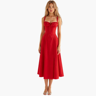 Sommerkleid für Damen - Elegantes langes Brautjungfernkleid mit Korsage