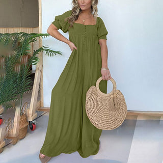 Maxikleid für Damen - Luftiges Sommerkleid mit Puffärmeln und Smokeinsatz