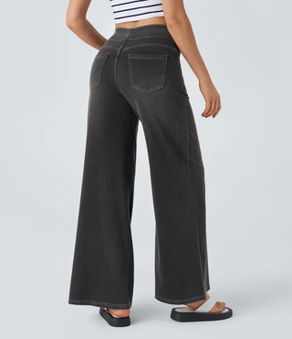ActiveFit Jeans - Weite Bundfaltenhose mit Bauch-Weg Effekt