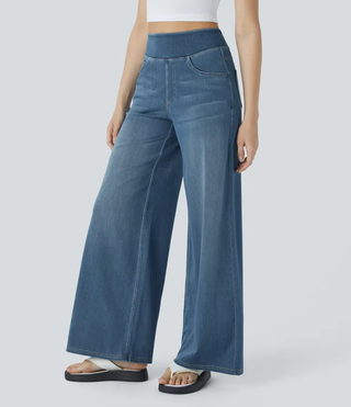 ActiveFit Jeans - Weite Bundfaltenhose mit Bauch-Weg Effekt