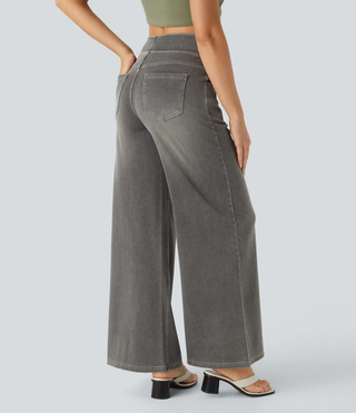 ActiveFit Jeans - Weite Bundfaltenhose mit Bauch-Weg Effekt