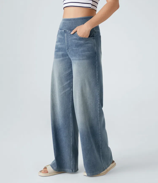 ActiveFit Jeans - Weite Bundfaltenhose mit Bauch-Weg Effekt