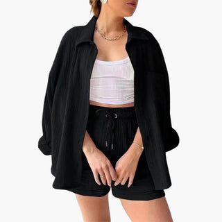 Zweiteiler für Damen - Luftiges Musselin Twin Set Set für Sommer