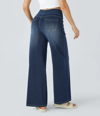 ActiveFit Jeans - Weite Bundfaltenhose mit Bauch-Weg Effekt