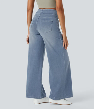 ActiveFit Jeans - Weite Bundfaltenhose mit Bauch-Weg Effekt