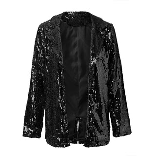 Glitzer Blazer  - Stilvolle Lange Jacke mit Glitzernde Pailletten für Damen