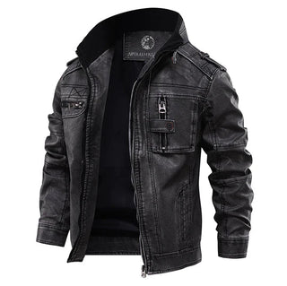 Lederjacke für den Herbst - Premium Übergangsjacke mit Kapuze für Herren