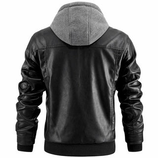 Xite Lederjacke | Premium stylische Lederjacke mit Kapuze für Herren