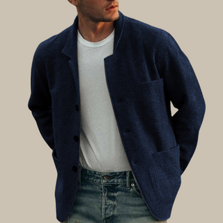 Blue casual blazer jacket for men