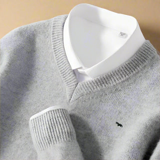 Ganti V-Ausschnitt Pullover | Lässiger Chiq gestrickter eleganter Pullover v Ausschnitt für Herren