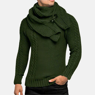 Rollkragenpullover - Stilvolle Strickpullover mit Mega Kragen und Zopfmuster für Herren