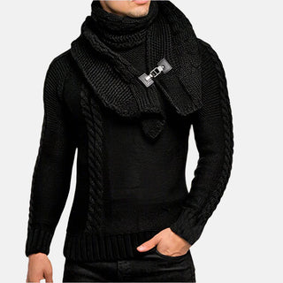 Rollkragenpullover - Stilvolle Strickpullover mit Mega Kragen und Zopfmuster für Herren