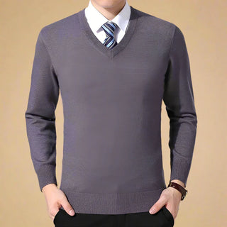 Ganti V-Ausschnitt Pullover | Business Casual einfarbiger eleganter Pullover v Ausschnitt für Männer