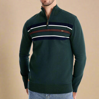 Troyer - Gestreifter Pullover mit Reißverschluss für Herren