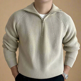 Troyer - Casual Half Zip Pullover mit Zopfmuster für Herren