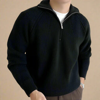 Troyer - Casual Half Zip Pullover mit Zopfmuster für Herren