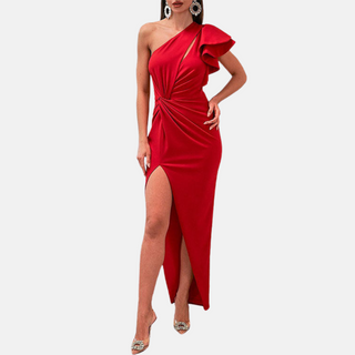 Abendkleid für Damen - Elegantes One-Shoulder Volantkleid für Hochzeiten