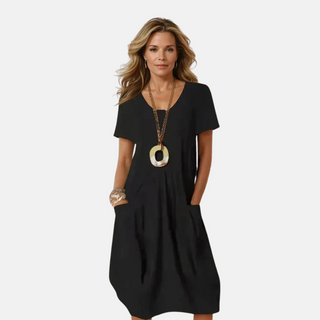 Sommerkleid für Damen - Elegantes Blusenkleid mit Taschen