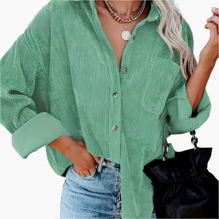 Cordhemd - Stilvolle Rippenflanell Hemdbluse für Damen