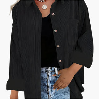 Cordhemd - Stilvolle Rippenflanell Hemdbluse für Damen