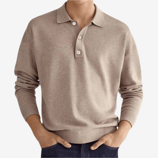 Polo-Pullover für den Herbst - Stillvolle Strick Langarm Polo für Herren