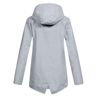 Regenjacke - Wasserdichte Lange Windbreaker mit Kapuze für Damen
