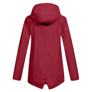 Regenjacke - Wasserdichte Lange Windbreaker mit Kapuze für Damen